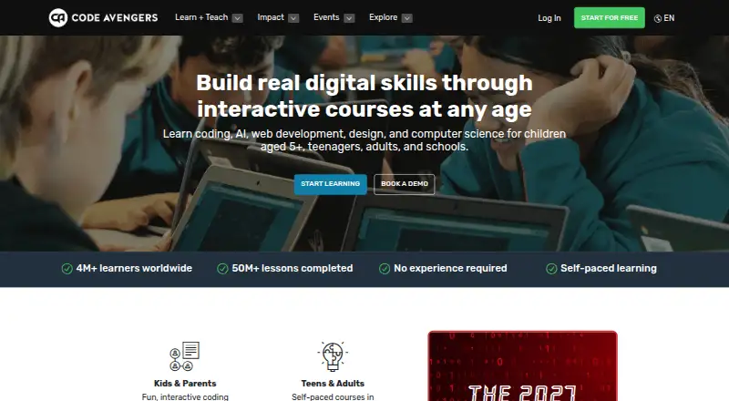 Code Avengers's own site