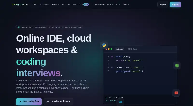 Codeground AI's own site