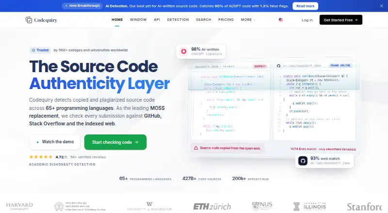 Codequiry's own site