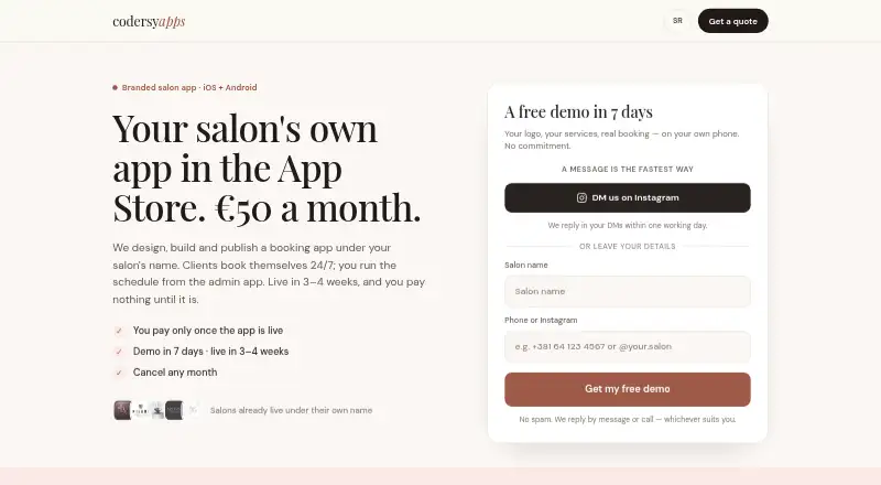 Codersy Apps's own site
