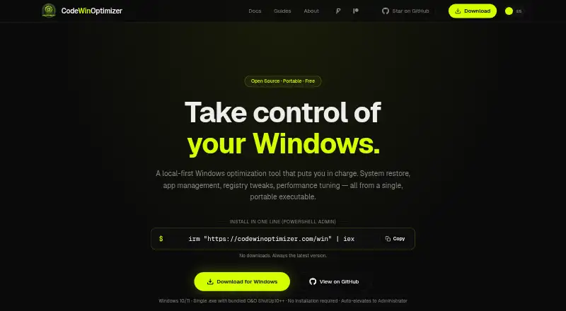 CodeWinOptimizer's own site