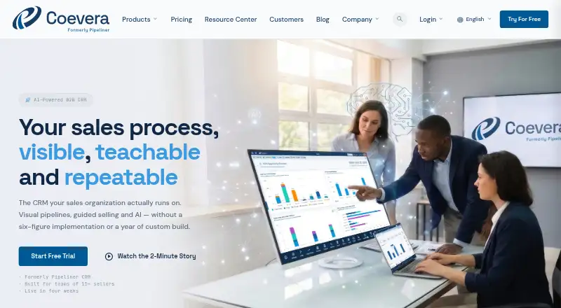 Coevera (formerly Pipeliner CRM)'s own site