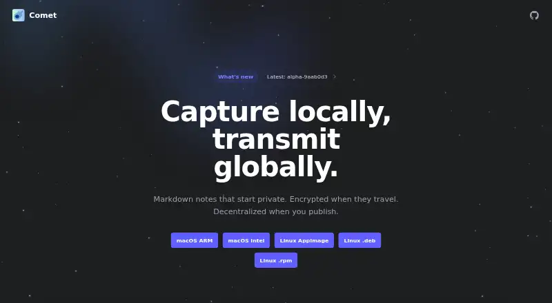 Comet's own site