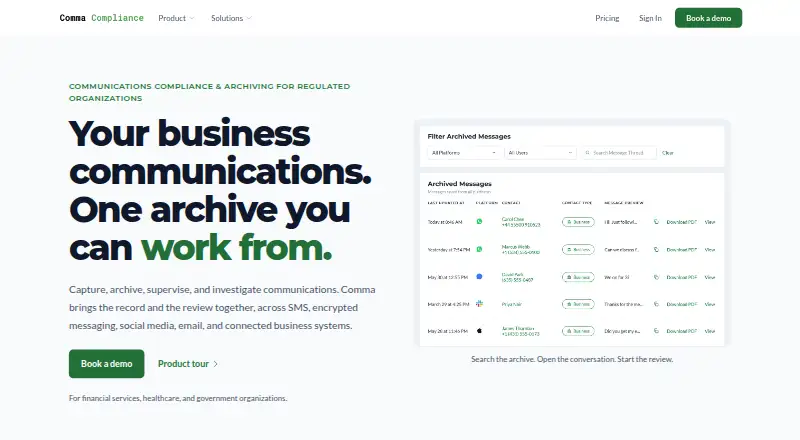 Comma's own site