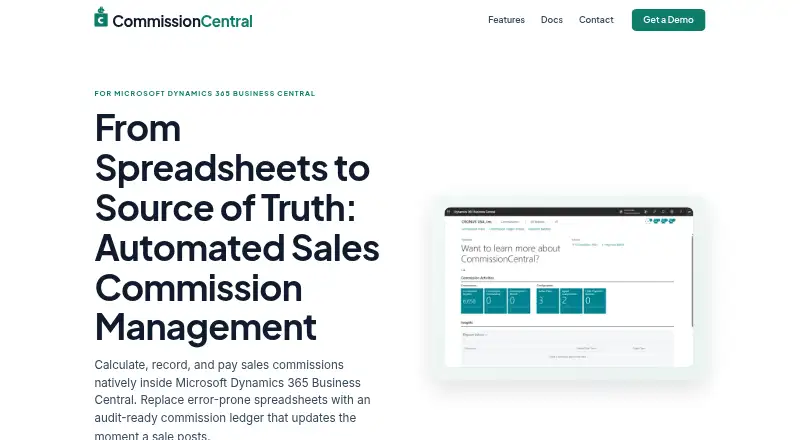 CommissionCentral's own site