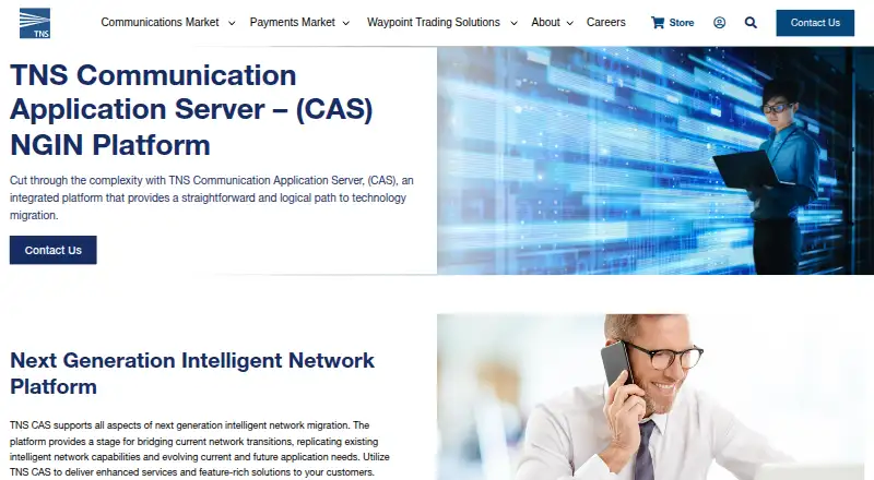 TNS Communication Application Server's own site