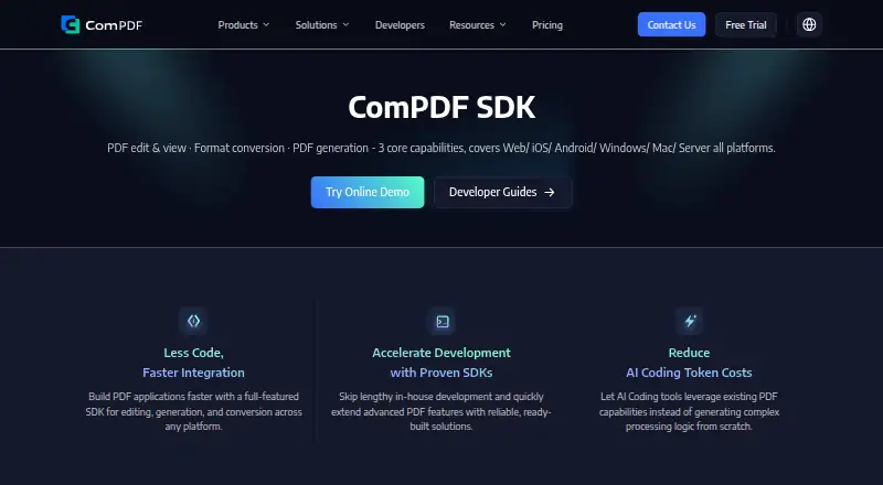 ComPDFKit PDF SDK's own site