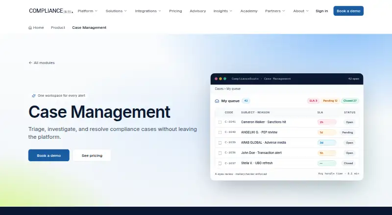 ComplianceSuite Case Management's own site