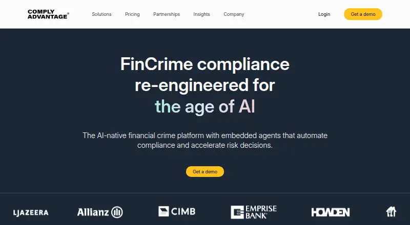 ComplyAdvantage's own site