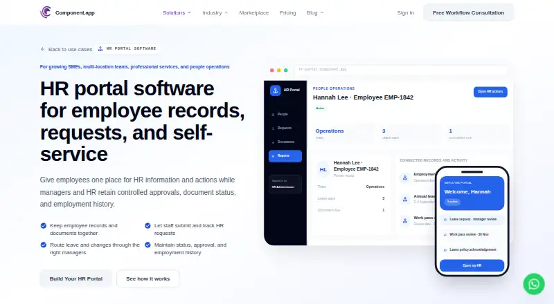 Component HR Portal's own site