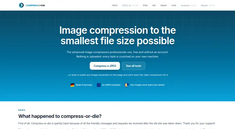 CompressOrDie's own site