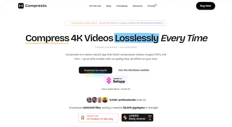 Compresto's own site