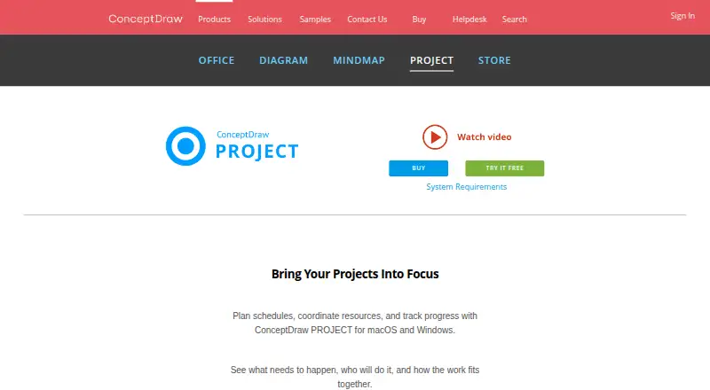 ConceptDraw PROJECT's own site