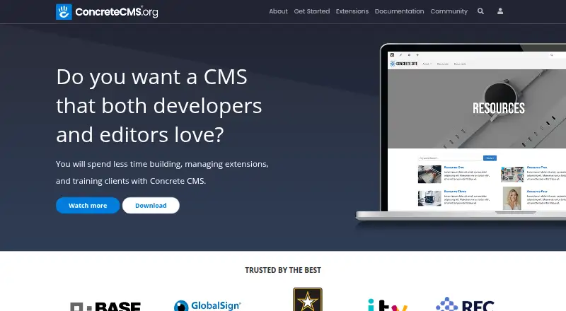 Concrete CMS's own site