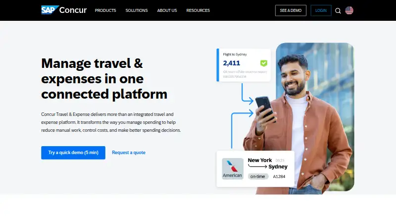 SAP Concur Travel & Expense's own site