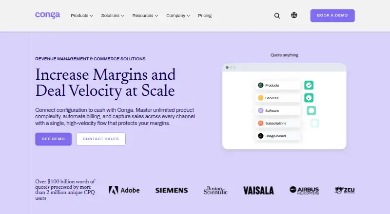 Conga Revenue & Commerce's own site