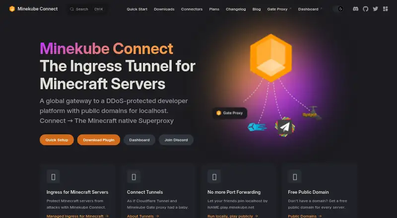 Minekube Connect's own site