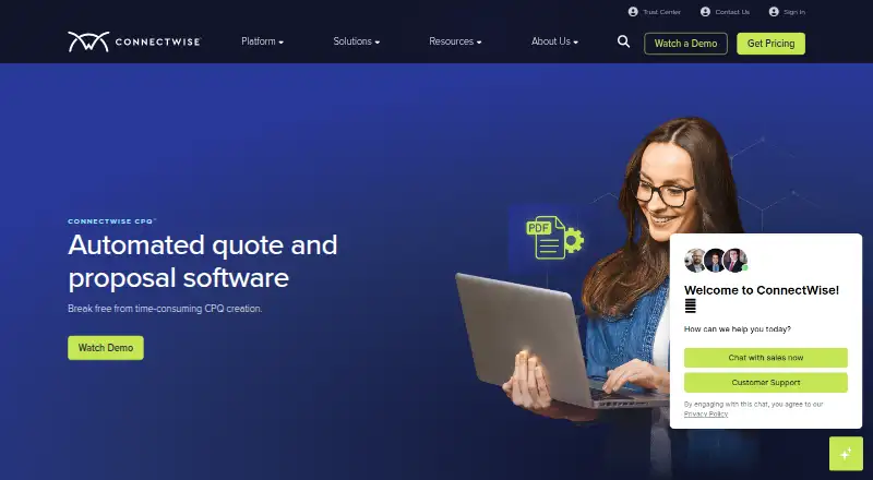 ConnectWise CPQ's own site