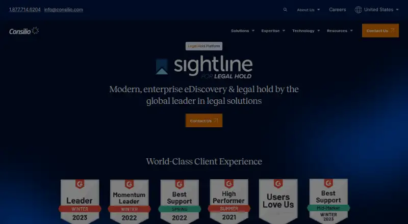 Sightline for Legal Hold's own site