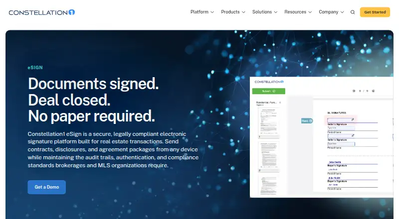 Constellation1 eSign's own site