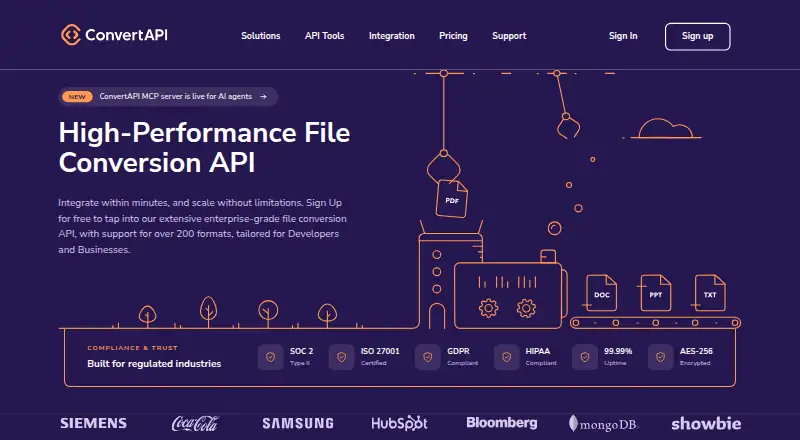 ConvertAPI's own site