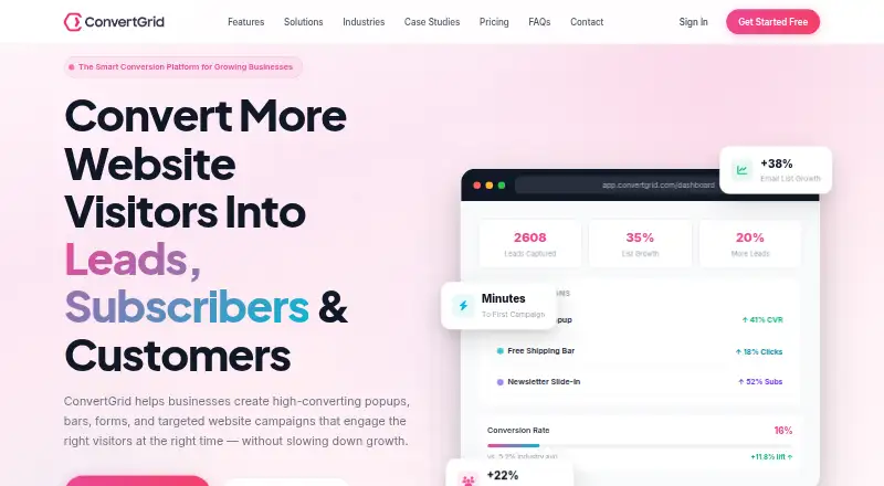 ConvertGrid's own site