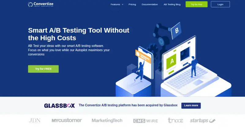 Convertize's own site