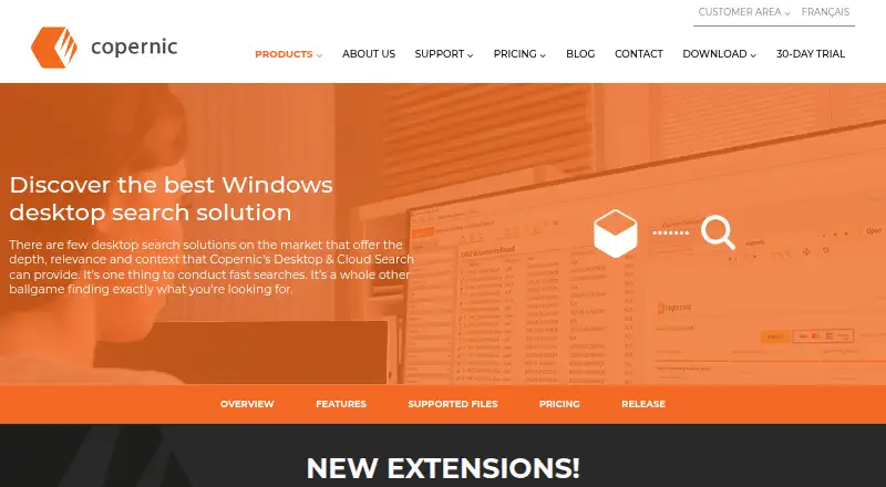Copernic Desktop Search's own site