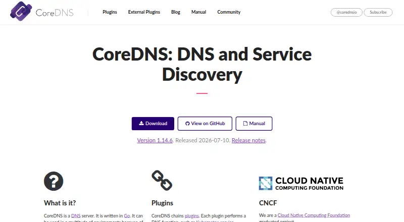 CoreDNS's own site