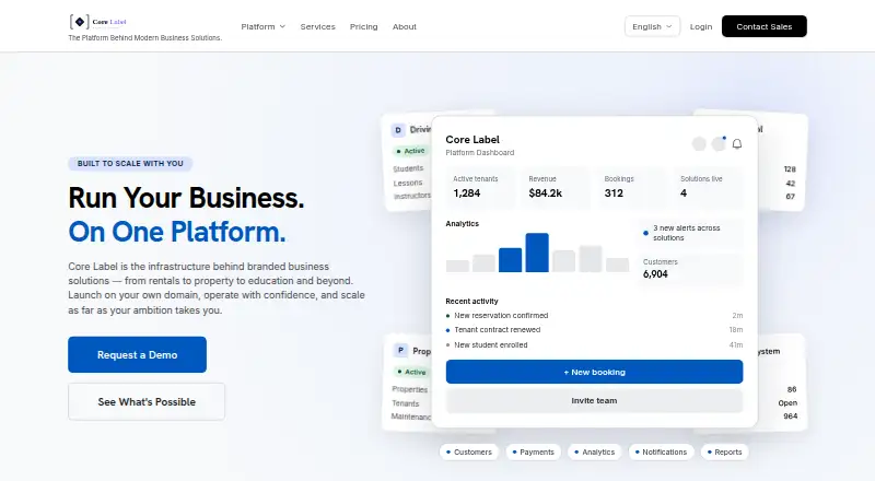 Core Label Property Listing Software's own site