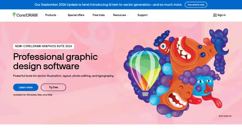 CorelDRAW's own site
