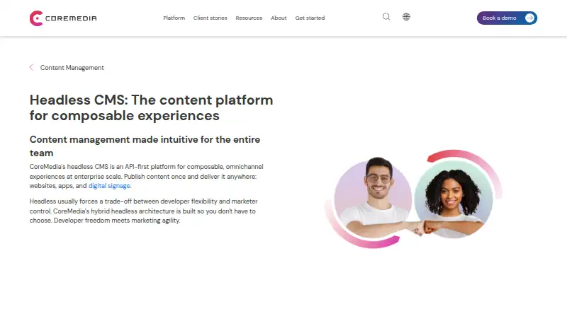CoreMedia CMS's own site