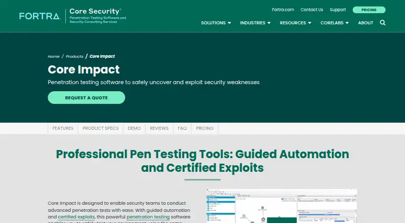 Core Impact's own site