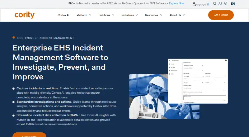 Cority Incident Management's own site