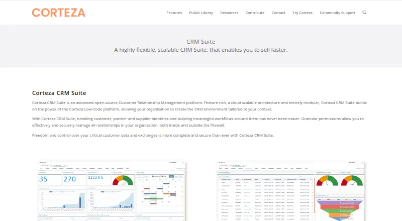 Corteza CRM's own site