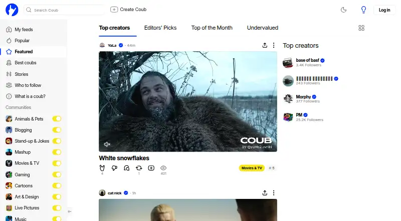 Coub's own site