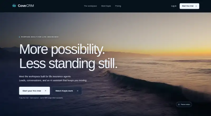 Cove CRM's own site