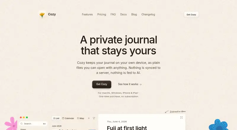 Cozy's own site