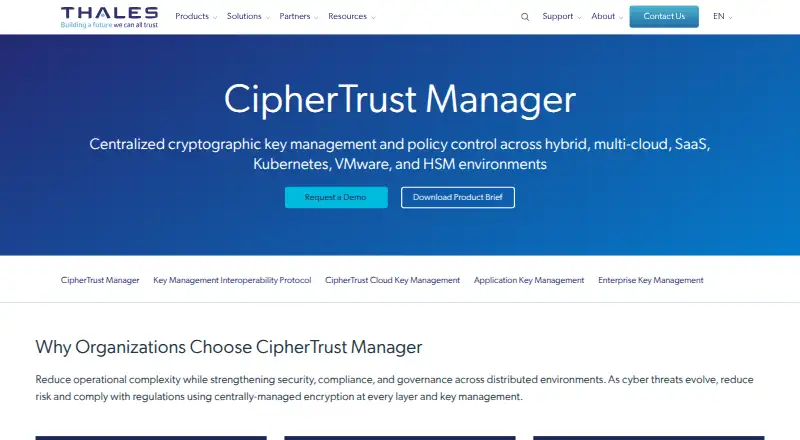 Thales CipherTrust Manager's own site