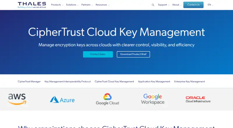 Thales CipherTrust Cloud Key Manager's own site