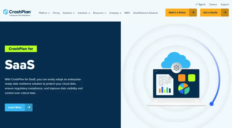 CrashPlan SaaS Backup's own site