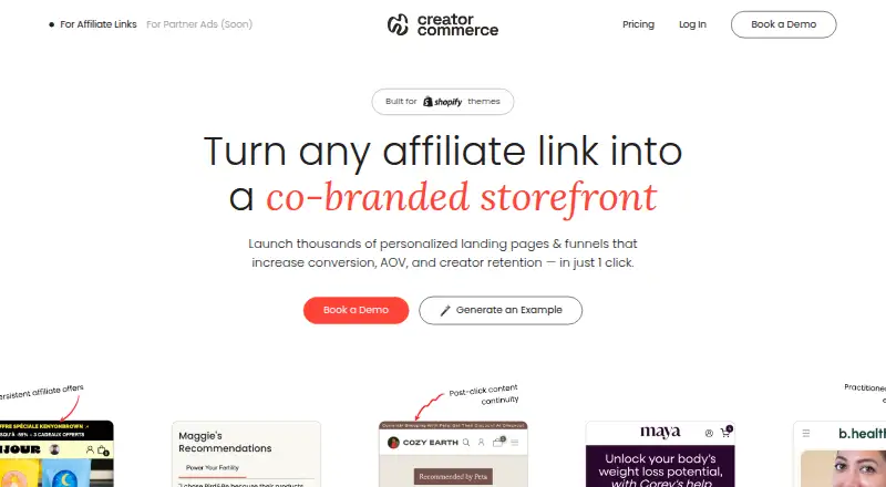 CreatorCommerce's own site