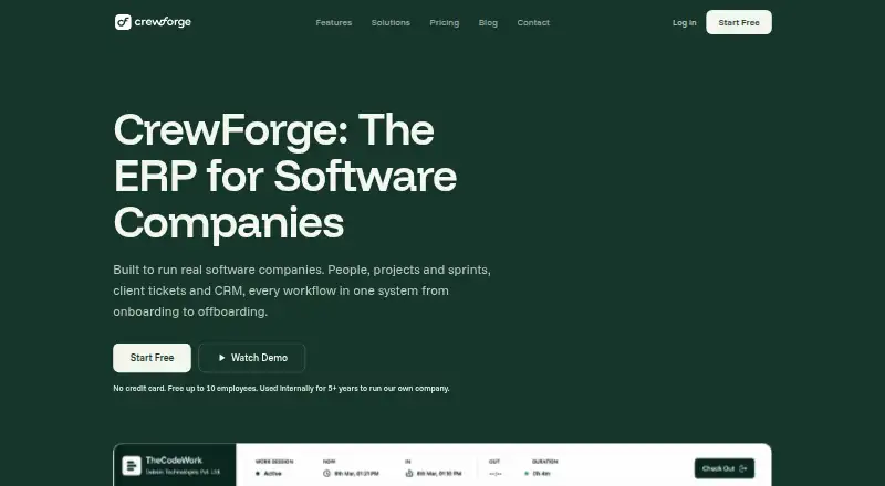 CrewForge's own site