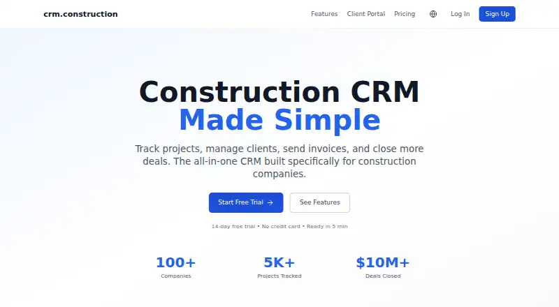 CRM.Construction's own site