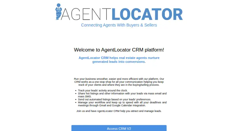 AgentLocator CRM's own site