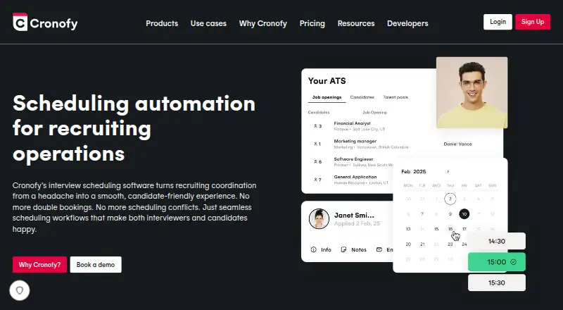 Cronofy Interview Scheduling's own site