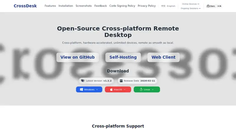 CrossDesk's own site