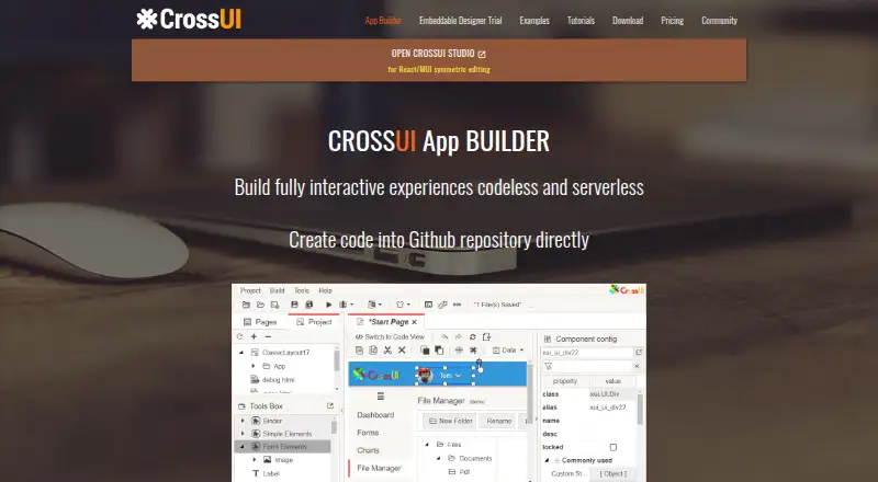 CrossUI's own site
