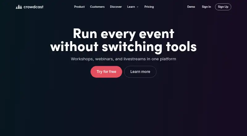 Crowdcast's own site