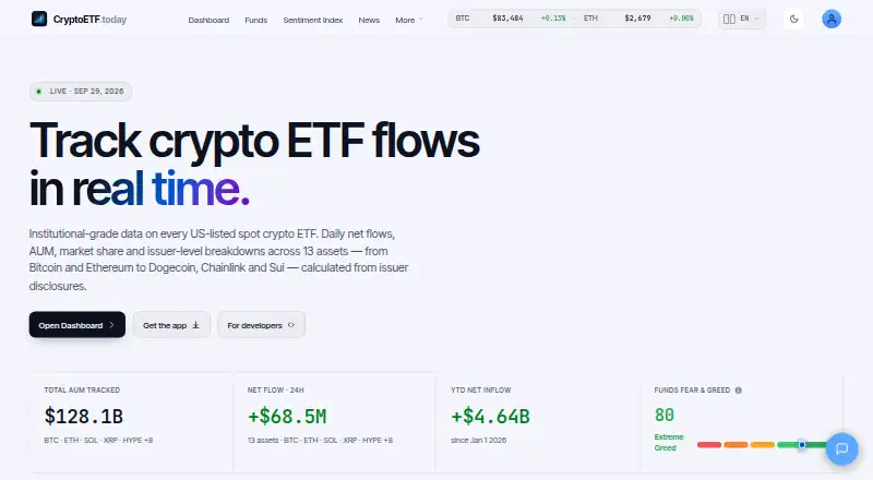 CryptoETF's own site